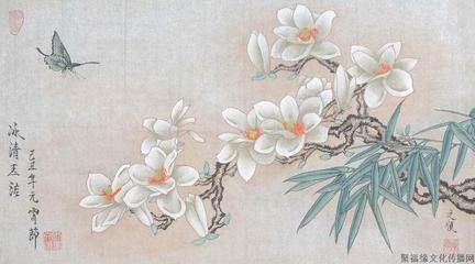 玉兰花（学名：Magnolia denudata），木兰科木兰属观赏树木。别名白玉兰、望春花、玉兰花，木兰科。是我国特有的名贵园林花木之一。玉兰花原产于长江流域，现在北京及黄河流域以南均有栽培，庐山、黄山、峨眉山等处尚有野生 古时多在亭、台、楼、阁前栽植。现多见于园林、厂矿中孤植，散植，或于道路两侧作行道树。北方也有作桩景盆栽。玉兰3月开花，6-7月果熟，花大型、芳香，先叶开放，花期10天左右。河南省夏邑县县花。