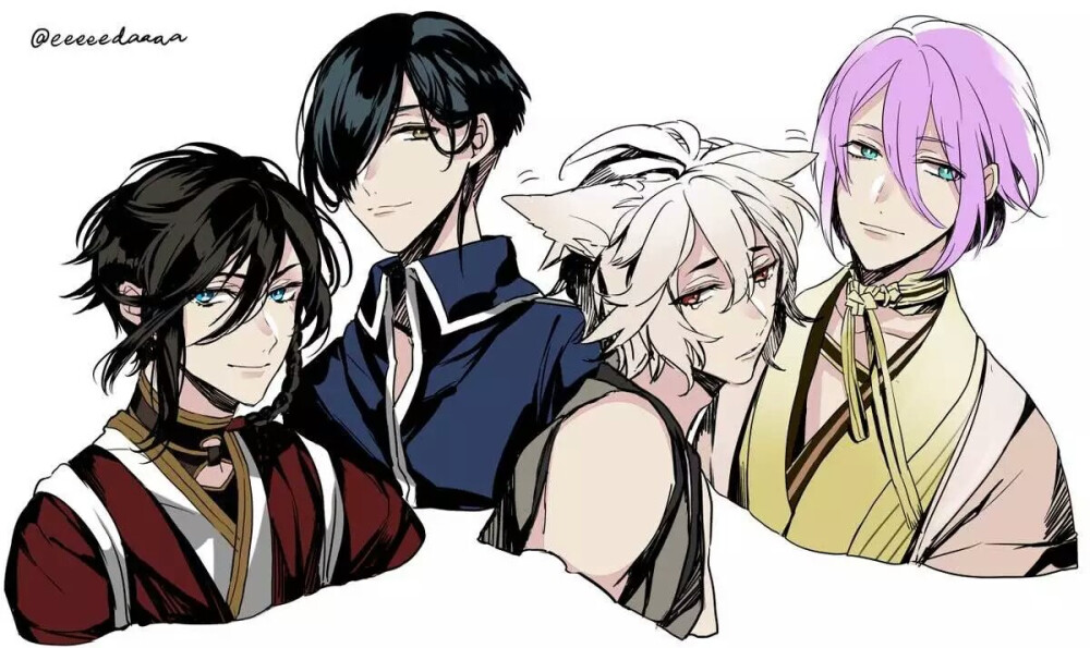 ：#和泉守兼定##にっかり青江##小狐丸##蜂须贺虎彻#短发（twi：@eeeeedaaaa）