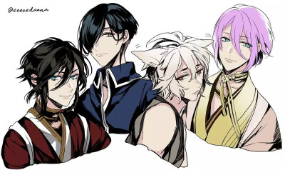 ：#和泉守兼定##にっかり青江##小狐丸##蜂须贺虎彻#短发（twi：@eeeeedaaaa）