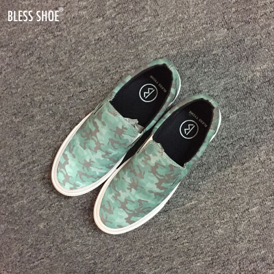 BLESS TYCHE 16‘ Camo Slip on 3m反光迷彩懒人鞋情侣款休闲鞋