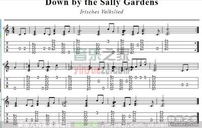 版本一 《down by the sally gardens》尤克里里指弹谱