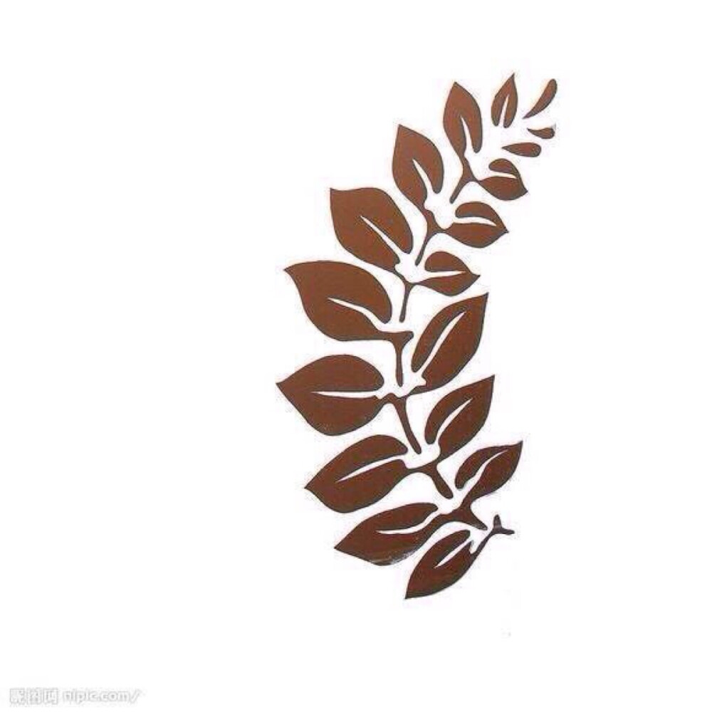 橡皮章素材黑白稿小树叶