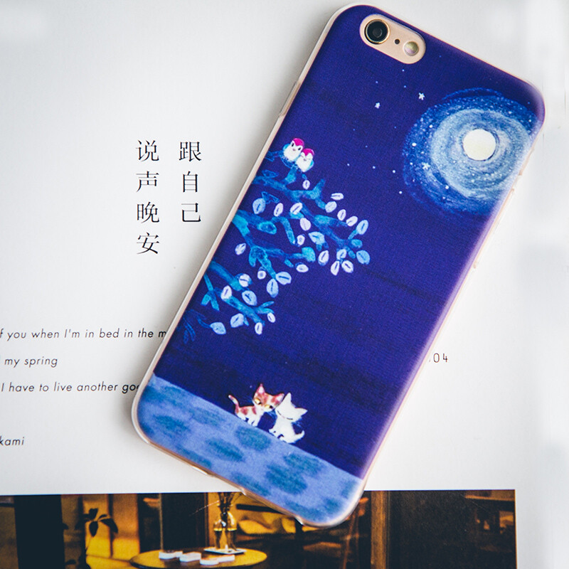 两只猫的爱情故事iPhone6s手机壳苹果6plus超薄透明软壳新