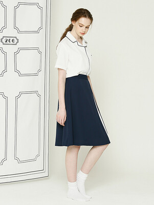 代购 韩国代购正品直邮设计师品牌Bibyseobt喇叭裙LINE FLARE SKIRT_NY