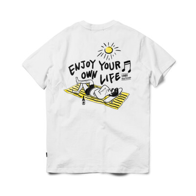 双头燕EKHLAS 16S/S "ENJOY YOUR LIFE" 1985滑板店 联名TEE 白色