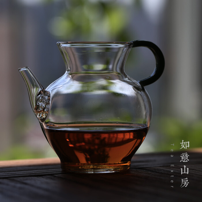 手工 带把 耐热玻璃 仿古 水注 公道杯 匀杯 茶道配件 如意山房