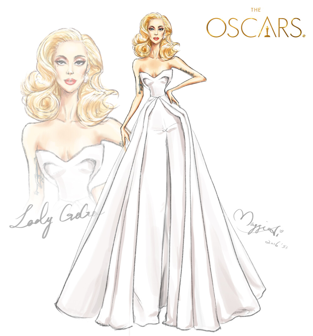 奥斯卡红毯心目中最佳造型之三：Lady Gaga at Oscars 2016 雪白连身裤装
"Red Carpet Glamour" part3 by Maggie Ai：All hail Lady Gaga: This crisp, white Dior-inspired pantsuit designed by her former stylist Brandon Maxwell is a lesson in classic glamour.
Garment: Maxwell FW2016 GAGA专属定制
Jewelry: Lorraine Schwartz
