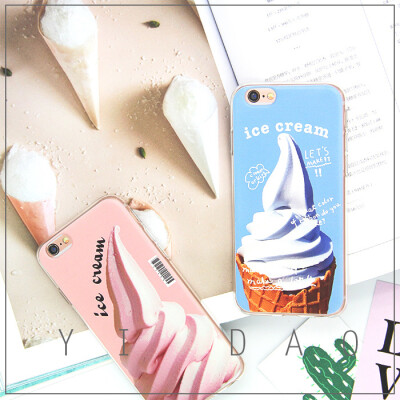 清新冰淇淋奶油情侣硅胶iPhone6手机壳