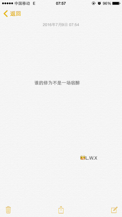 谁的修为不是一场宿醉 L.W.X