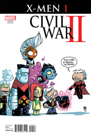 Civil War II: X-Men #1 variant cover by Skottie Young