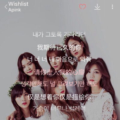 韩文歌推荐：Wishlist-Apink