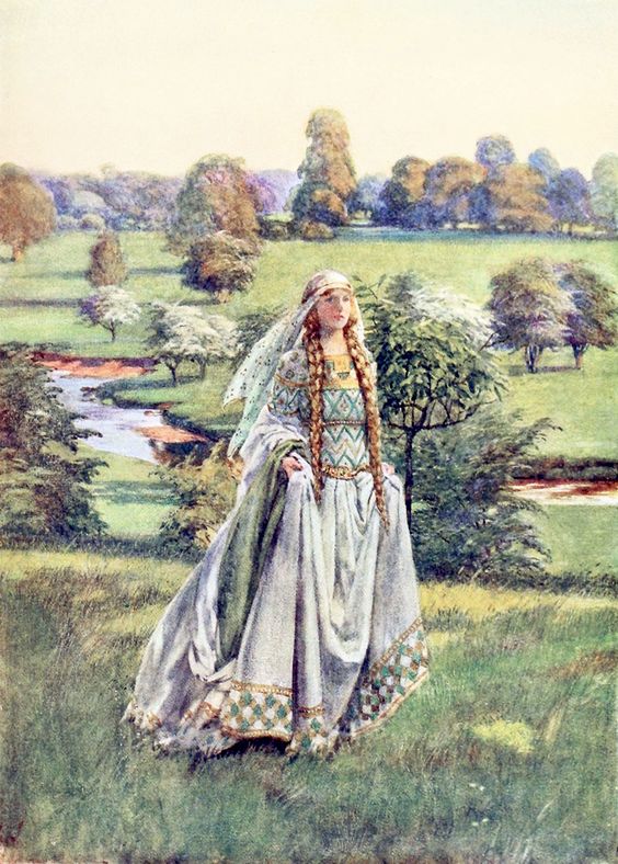 Guinevere. From “Eleanor Fortescue Brickdale’s Golden Book of Famous Women” (1919)