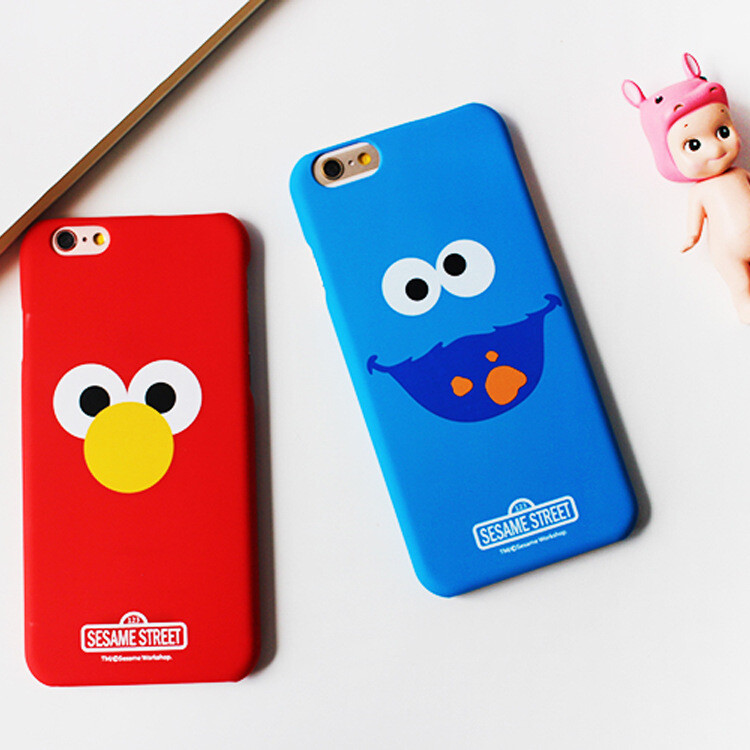 美国潮牌iphone6芝麻街手机保护套苹果6splus手机壳磨砂防摔硬壳