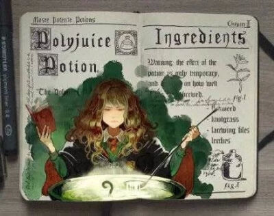 网友制作HarryPotter笔记插画，膜拜大触