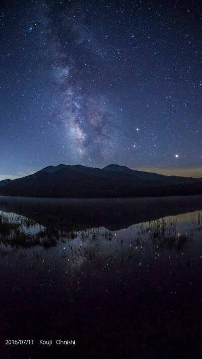 #天文酷图# #每日一星景图#
今日の星景写真 2016 July 12
鏡の中の銀河系
Galaxy in the Mirror
Sasagamine, Niigata, Japan
2016 /07/11
by Kouji Ohnishi 大西浩次 ‏@koujiohnishi