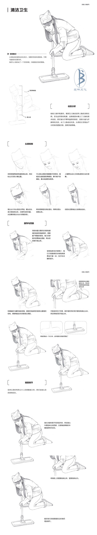 本案例摘自人民邮电出版社出版的《素描实例绘制详解:人物速写》。更多原创绘画教程和作品将在“爱林文化”公众号（aiibook）中长期分享！爱林博悦——只为悦读者！