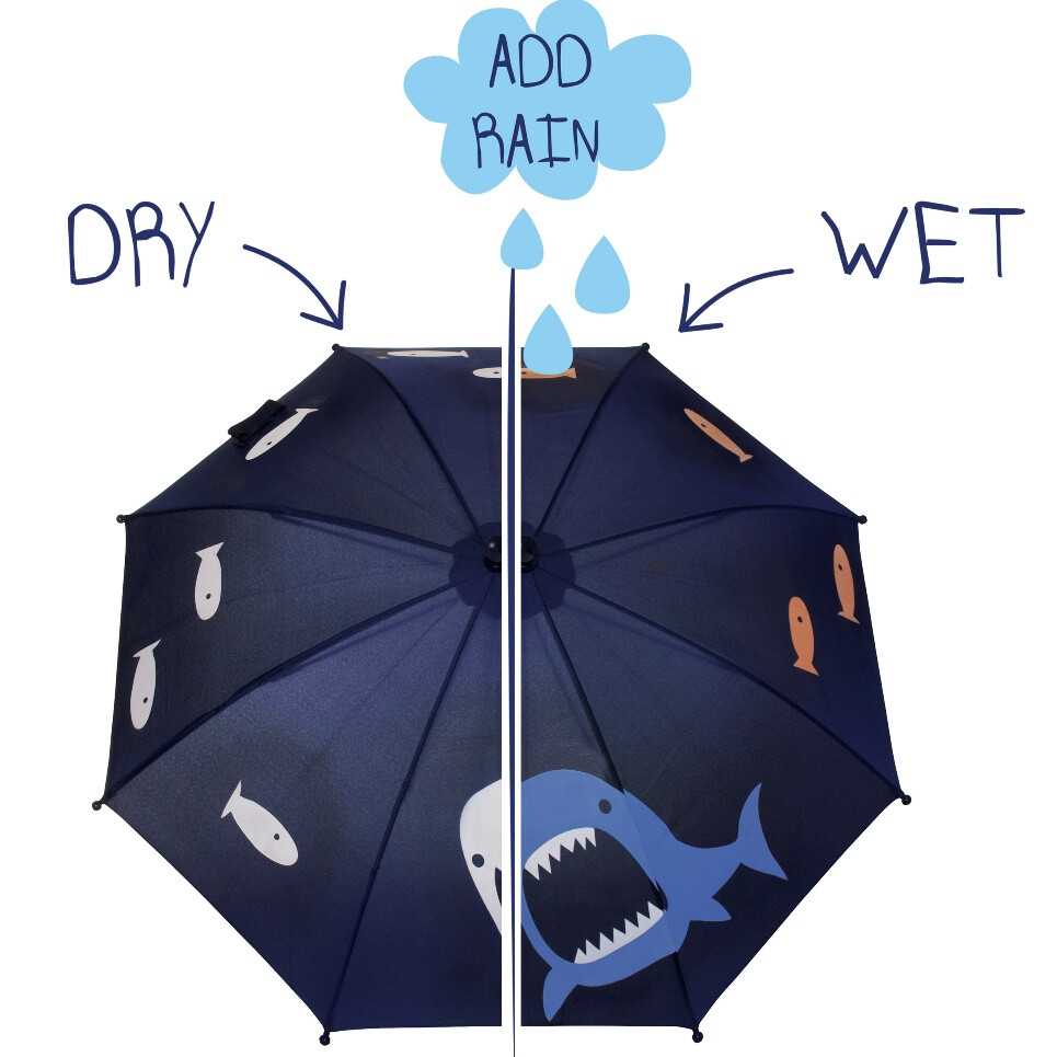 Squid Kids 变色雨伞，来自英国伦敦，雨天——海洋的缤纷时刻！