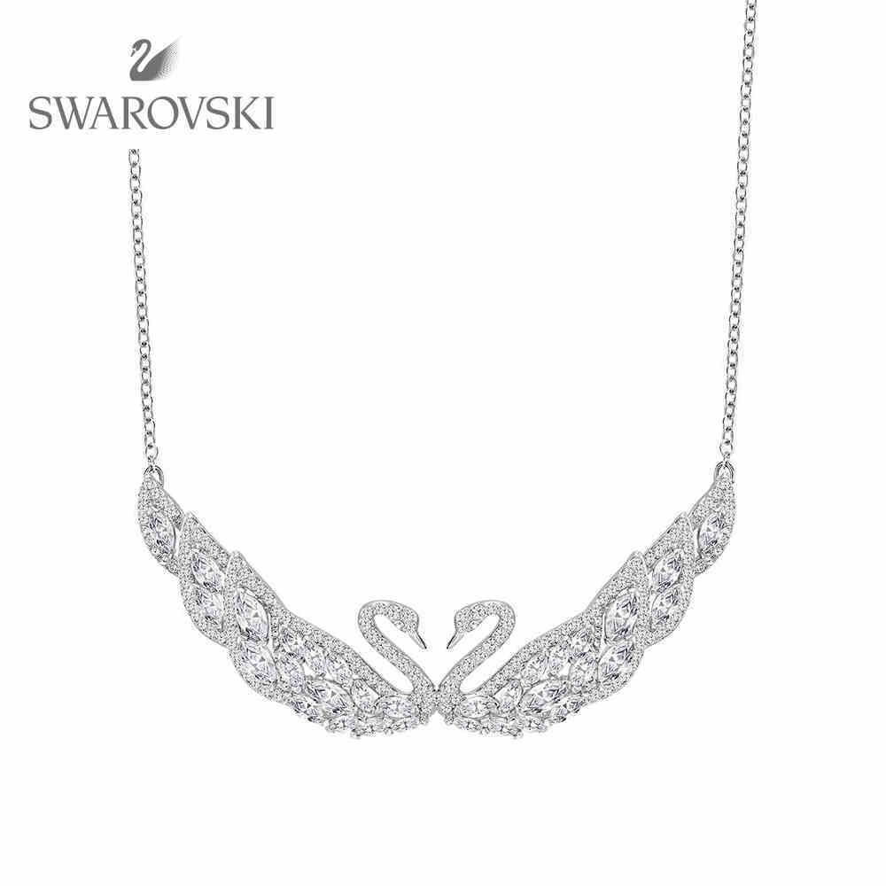 【新品】施华洛世奇 2016SWAN LAKE双天鹅项链女水晶般质感锁骨链