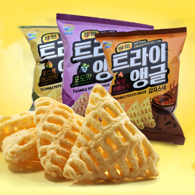 韩国进口零食九日牌脆角薯片55g*3包休闲食品进口零食