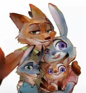 【侵删】#zootopia#nike#judy#疯狂动物城#插画#手绘#同人#二次元#动漫电影#狐兔#cp#壁纸##少女画风##少女心##拟人化#狐兔一家人