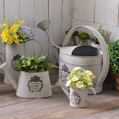 田园小清新铁质花盆摆设客厅阳台插花花桶装饰品咖啡馆鲜花店摆件