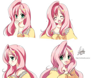 小马宝莉～我的小马驹～真人拟人图-柔柔～超萌可爱真人拟人图～四格表情包