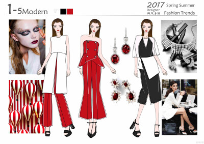 2017SS 独立 Designer 周正方圆流行趋势效果图作品 