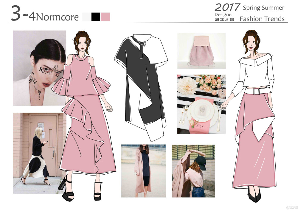 2017SS 独立 Designer 周正方圆流行趋势效果图作品 