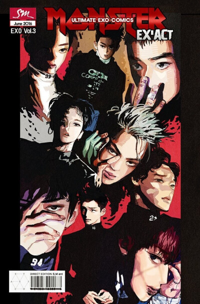 Monster VS Lucky one | langmanpanda |#EXO# | 《EX'ACT》是韩国男子组合EXO发行的第三张正规专辑。将于2016年6月9日公开。其中包含双主打曲《Monster》和《Lucky One》。 手绘 Q版 卡通