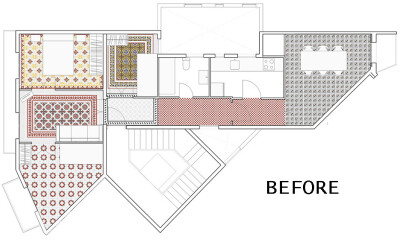【巴塞罗那彩色地砖公寓】这是一处位于巴塞罗那Eixample区的一处公寓，公寓所处的建筑建于上世纪90年代初。原来的空间格局相对封闭，各使用功能之间缺少联系。房子的主人买下这里后聘请了当地Narch工作室为其重新规…