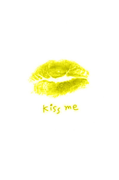 黄色，唇印，kiss me，背景
#上传:冉_kim 