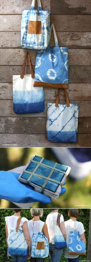 Make your own indigo tote bags with inspiration, tips and techniques from handcrafted lifestyle expert Lia Griffith.