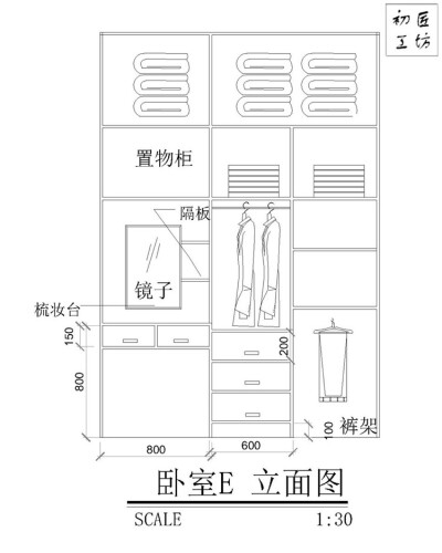 七月十七日，今天完成了衣帽间的立面图绘制，本身空间就小，拐角处就更不好处理了。将实用空间最大化是非常不容易的。在绘制过程中，总要学会取舍，符合自己的才是最好的。不管怎样，在学习用进步，实践中成长。