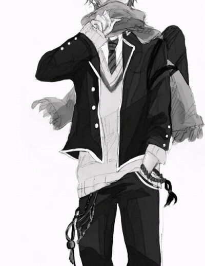 ☬⇝【网络收图，侵权立删】黑白色 灰色 帅哥 Pixiv p站 小清新 插画 简洁 唯美 美图 涂鸦 治愈 动漫 小清新 头像 二次元 意境 