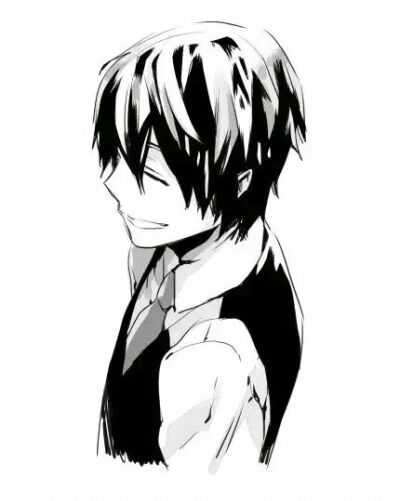 ☬⇝【网络收图，侵权立删】黑白色 灰色 帅哥 Pixiv p站 小清新 插画 简洁 唯美 美图 涂鸦 治愈 动漫 小清新 头像 二次元 意境 