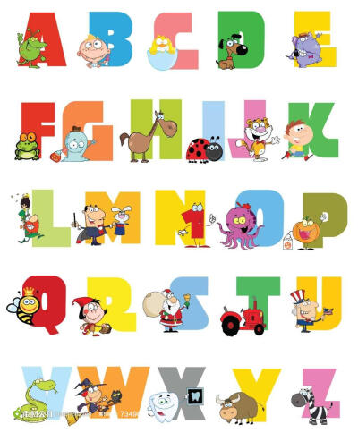 卡通英文字母素材