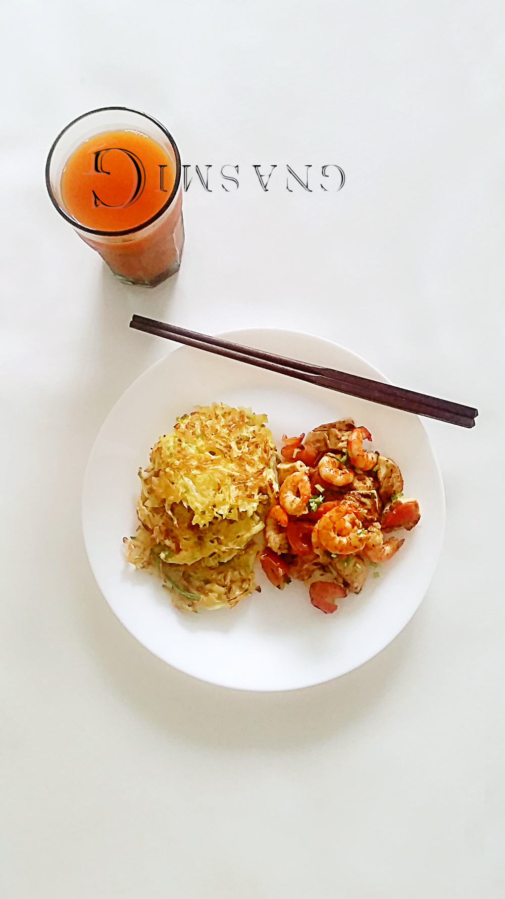 20160718 茄汁豆腐虾仁+蔬菜饼