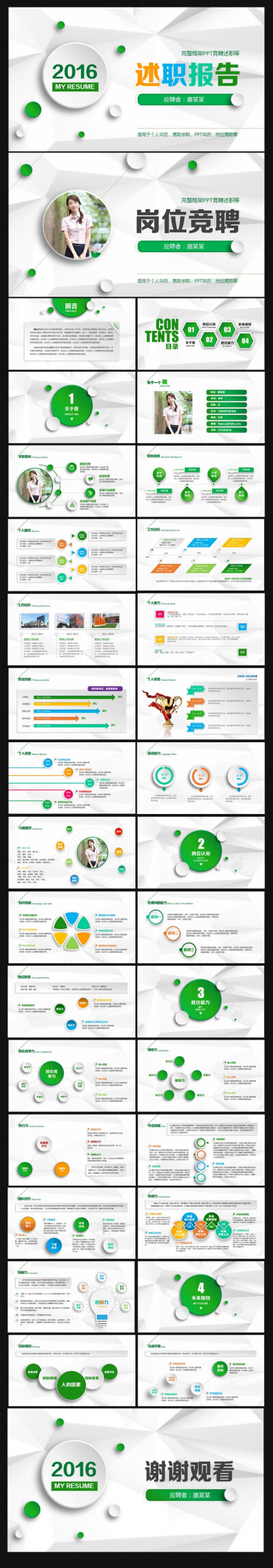 个人求职简历岗位竞聘竞选报告PPT 