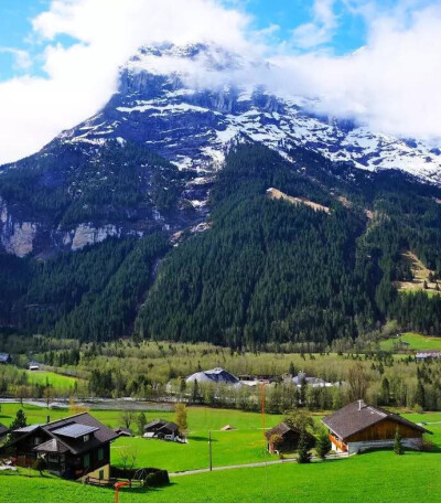 瑞士格林德沃Grindelwald, 海拔1000米的山谷小镇，拥有独具特色、壮美秀丽的阿尔卑斯山景观，简直不食人间烟火。