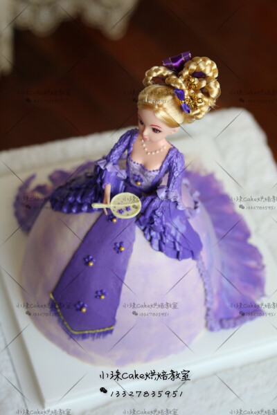 紫色古装芭比娃娃蛋糕