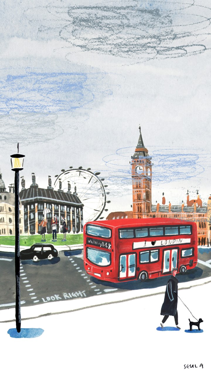 英国手机壁纸插画