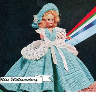 http://www.freevintagecrochet.com/doll-clothes-patterns/coats284/miss-williamsburg