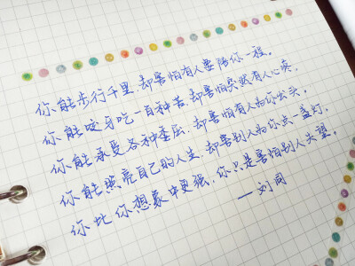 手写 练字 刘同语录 笔:施耐德