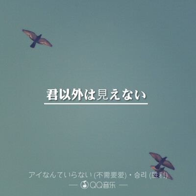 歌词海报――BIGBANG胜利
除了你之外我看不见其他人。