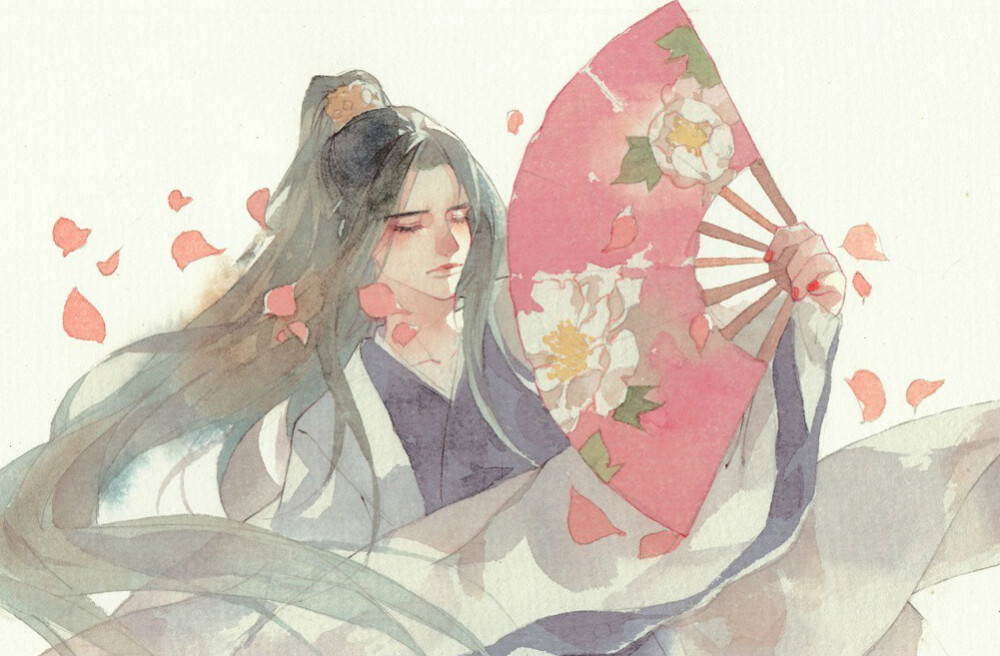 绘师微博：零届＃水彩古风插画＃