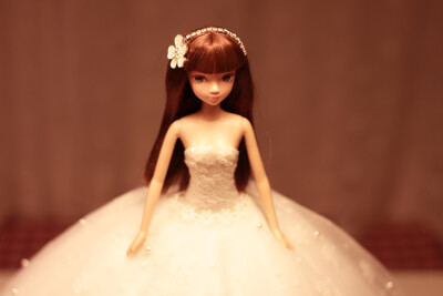 手工清新纯美田园婚纱芭比新娘 中国娃娃生日结婚圣诞节礼品