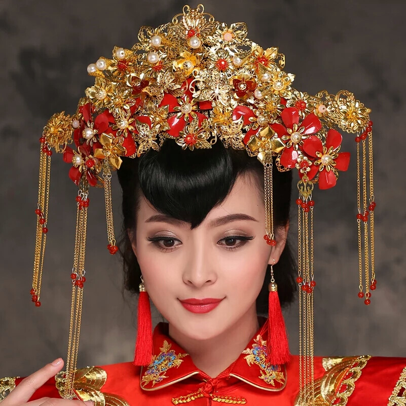 中式嫁衣之秀禾服头饰