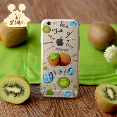 米饼儿 奇异果苹果6splus手机壳超薄透明挂绳日韩硅胶手机保护套