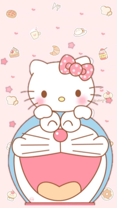 Hello kitty "哆啦A梦#卡通动漫&手机壁纸""(◕‿◕✿