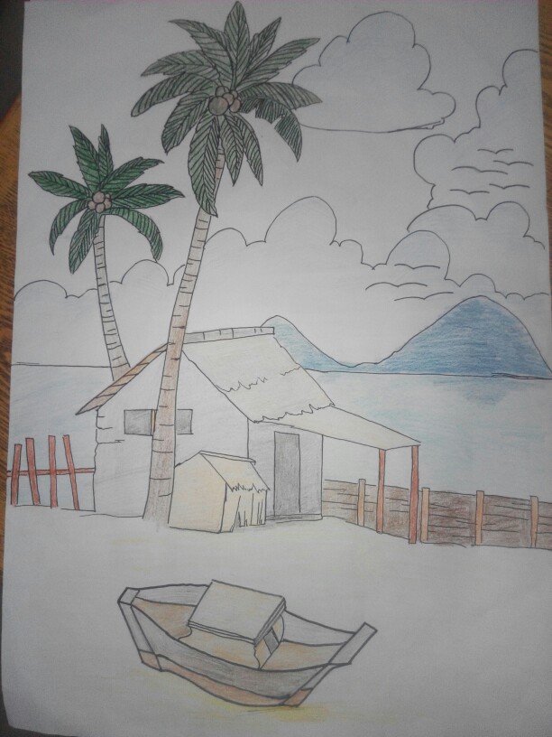 儿童画素材海景房